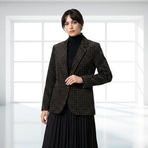 TR Bentley Vintage Velvet Polka Dot Blazer 12 | Dark Academia Made in Japan